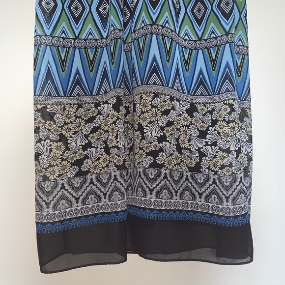 Sandra Darren blue & green dress women’s size 10 - Picture 3 of 10